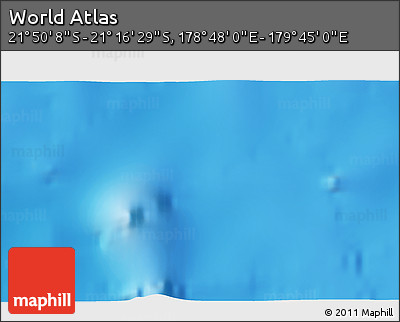 Physical 3D Map of the Area around 21° 33' 19" S, 179° 16' 30" E