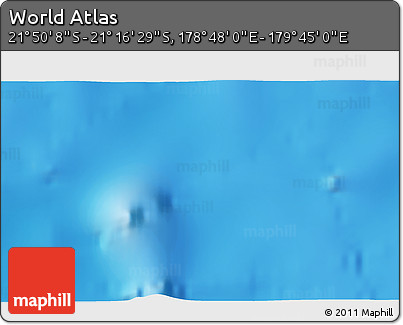 Physical 3D Map of the Area around 21° 33' 19" S, 179° 16' 30" E