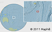 Savanna Style Location Map of the area around 21° 33' 19" S, 179° 16' 30" E, hill shading