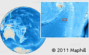 Shaded Relief Location Map of the area around 21° 33' 19" S, 179° 16' 30" E