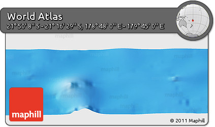 Physical Panoramic Map of the Area around 21° 33' 19" S, 179° 16' 30" E