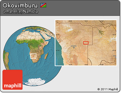 Satellite Location Map of Okovimburu