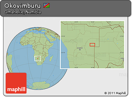 Savanna Style Location Map of Okovimburu