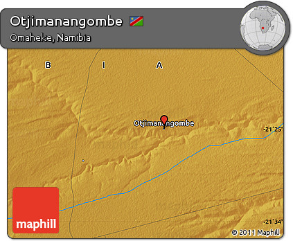 Physical Map of Otjimanangombe