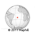Outline Map of the Area around 21° 33' 19" S, 19° 28' 30" W, rectangular outline