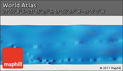 Physical Panoramic Map of the Area around 21° 33' 19" S, 19° 28' 30" W