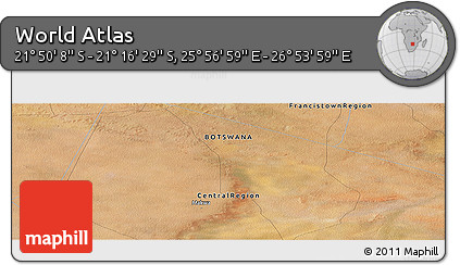 Satellite Panoramic Map of the Area around 21° 33' 19" S, 26° 25' 29" E