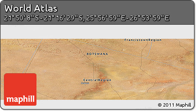 Satellite Panoramic Map of the Area around 21° 33' 19" S, 26° 25' 29" E