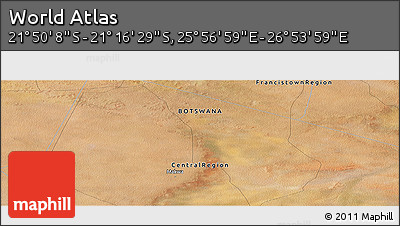 Satellite Panoramic Map of the Area around 21° 33' 19" S, 26° 25' 29" E