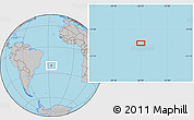 Gray Location Map of the area around 21° 33' 19" S, 26° 16' 29" W