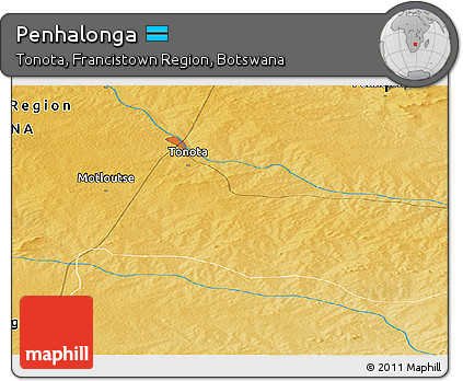 Physical Panoramic Map of Penhalonga
