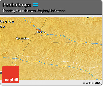 Physical Panoramic Map of Penhalonga