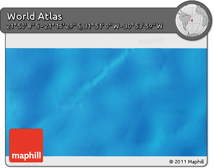 Physical 3D Map of the Area around 21° 33' 19" S, 31° 22' 30" W
