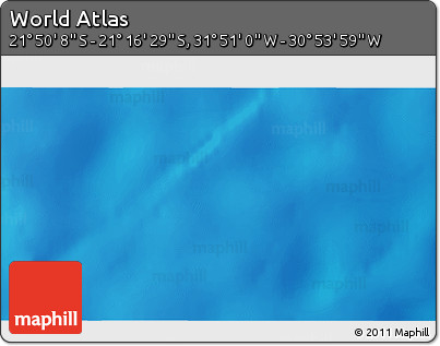 Physical 3D Map of the Area around 21° 33' 19" S, 31° 22' 30" W