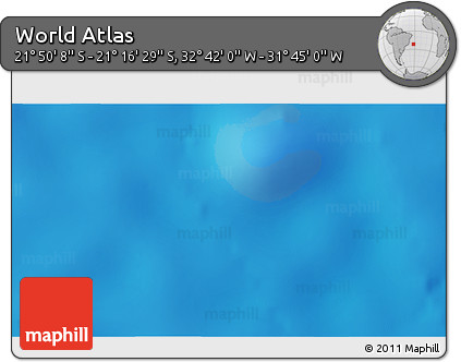 Shaded Relief 3D Map of the Area around 21° 33' 19" S, 32° 13' 30" W