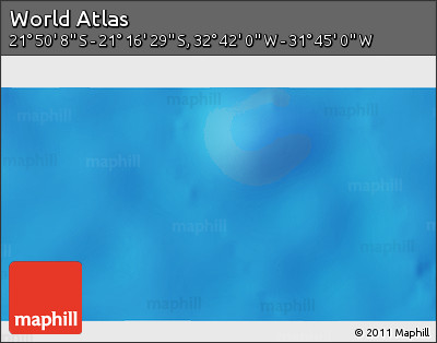 Shaded Relief 3D Map of the Area around 21° 33' 19" S, 32° 13' 30" W
