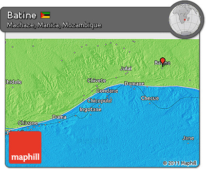 Political 3D Map of Batine