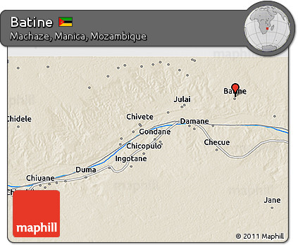 Shaded Relief 3D Map of Batine
