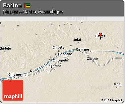 Shaded Relief 3D Map of Batine