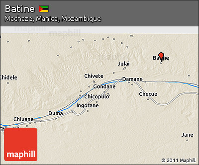 Shaded Relief 3D Map of Batine