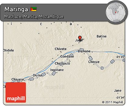Shaded Relief Map of Maringa
