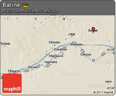 Shaded Relief Map of Batine