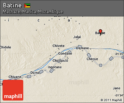 Shaded Relief Map of Batine