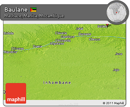 Physical Panoramic Map of Baulane