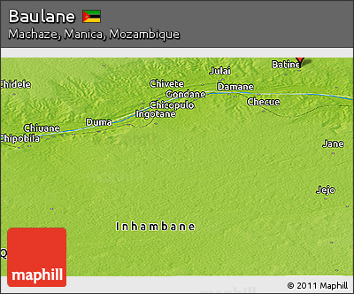 Physical Panoramic Map of Baulane