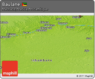 Physical Panoramic Map of Baulane