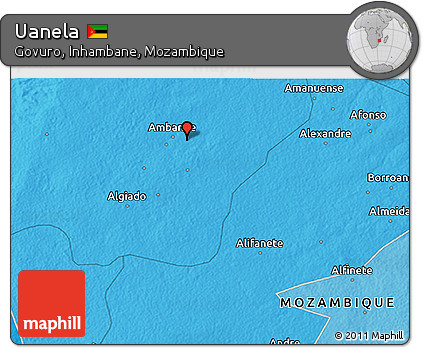 Political 3D Map of Uanela