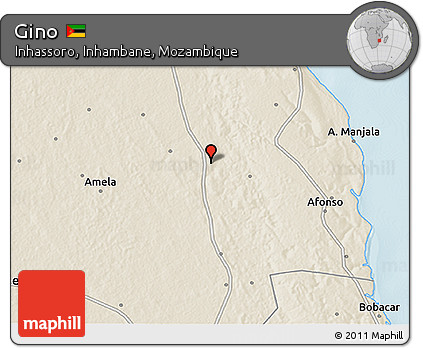 Shaded Relief 3D Map of Gino