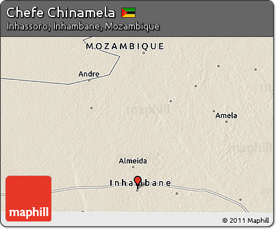 Shaded Relief 3D Map of Chefe Chinamela