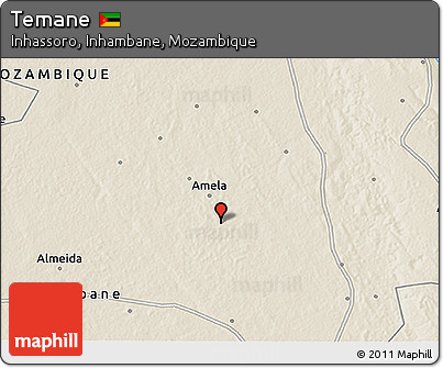 Shaded Relief 3D Map of Temane
