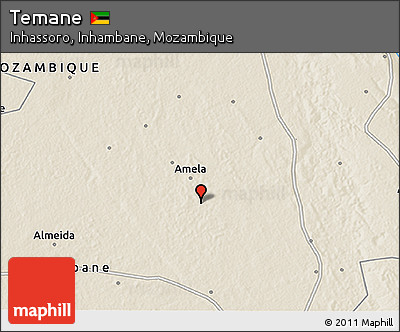 Shaded Relief 3D Map of Temane