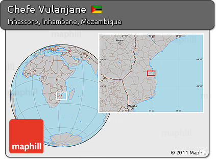 Gray Location Map of Chefe Vulanjane