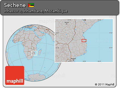 Gray Location Map of Sechene