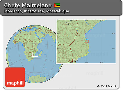 Savanna Style Location Map of Chefe Maimelane