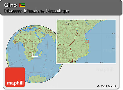 Savanna Style Location Map of Gino