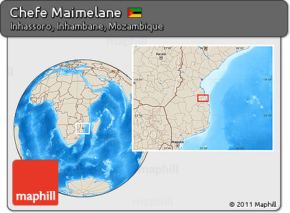Shaded Relief Location Map of Chefe Maimelane