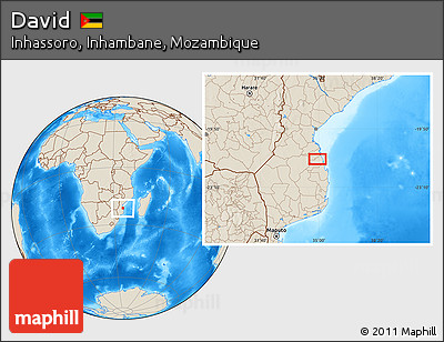 Shaded Relief Location Map of David