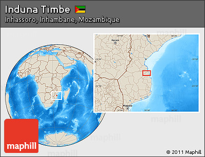 Shaded Relief Location Map of Induna Timbe