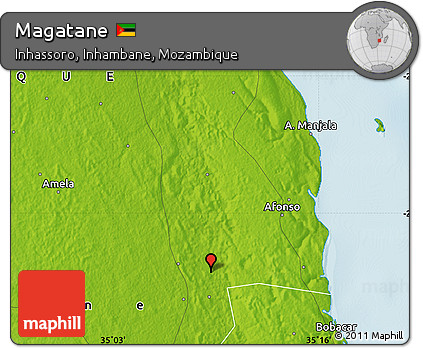 Physical Map of Magatane