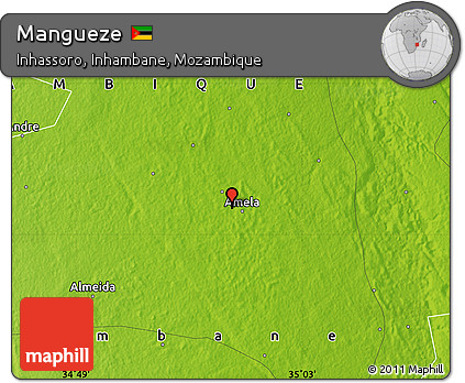 Physical Map of Mangueze