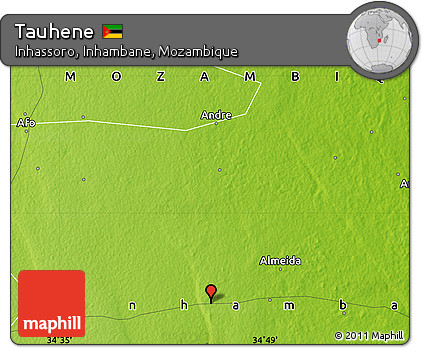 Physical Map of Tauhene