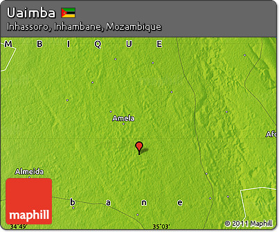 Physical Map of Uaimba