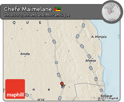 Shaded Relief Map of Chefe Maimelane