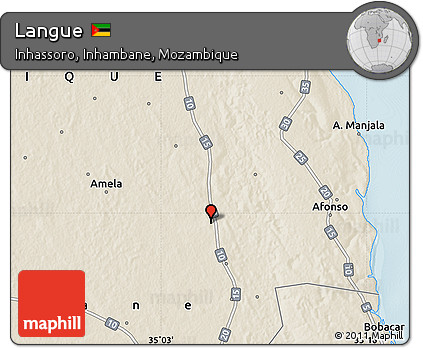 Shaded Relief Map of Langue