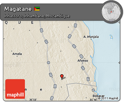 Shaded Relief Map of Magatane