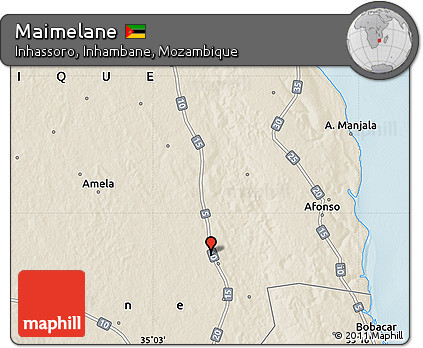 Shaded Relief Map of Maimelane